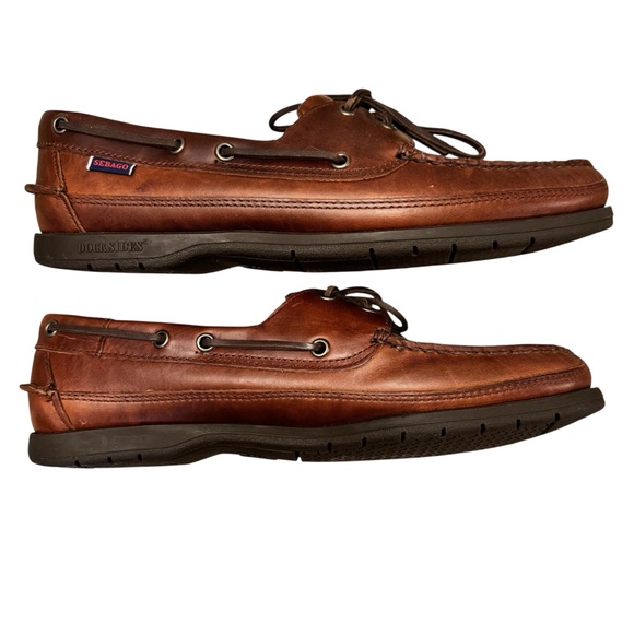 Sebago Rich Brown Leather Boat Shoes - Picture 4 of 10
